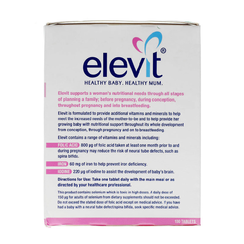 elevit女士 爱乐维孕期维生素营养素备孕怀孕哺乳期100粒新包装